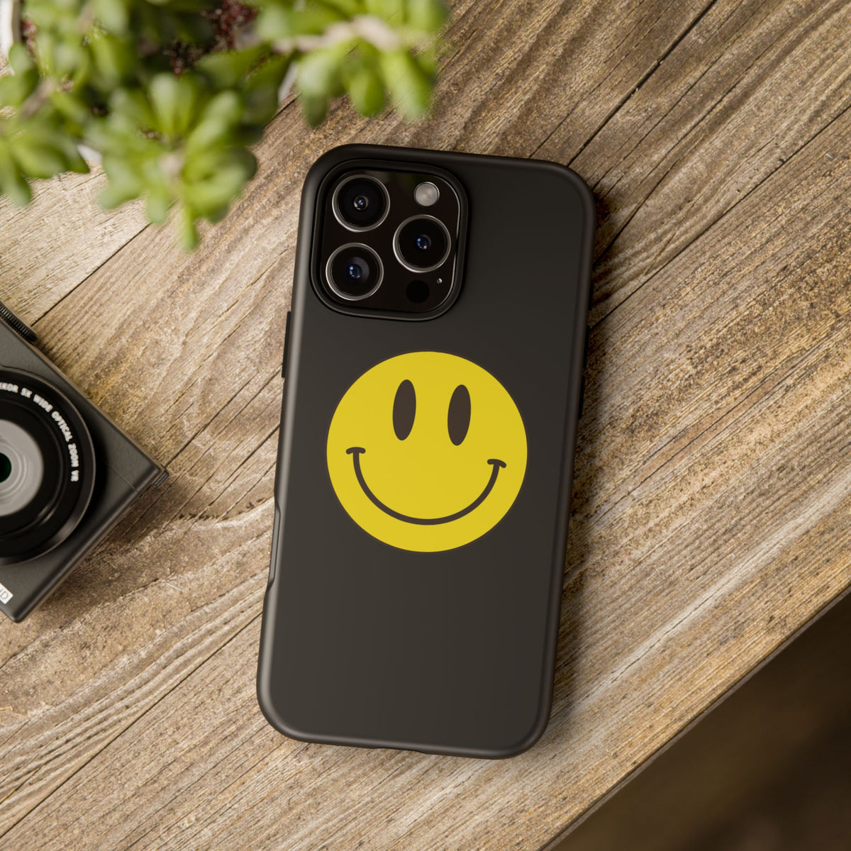 Classic Acid House Smiley Tough Mobile Phone Case - Matte Black