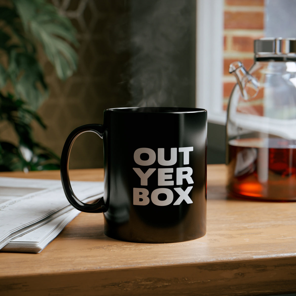 'Out Yer Box' Mug - Black