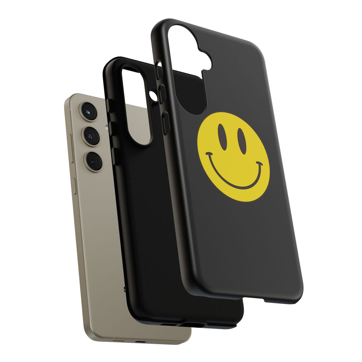 Classic Acid House Smiley Tough Mobile Phone Case - Matte Black