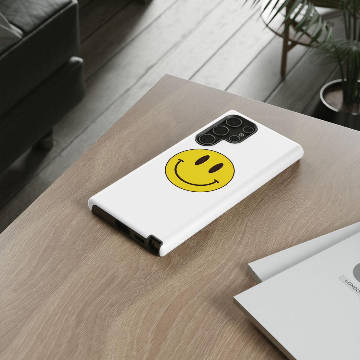 Classic Acid House Smiley Tough Mobile Phone Case - White