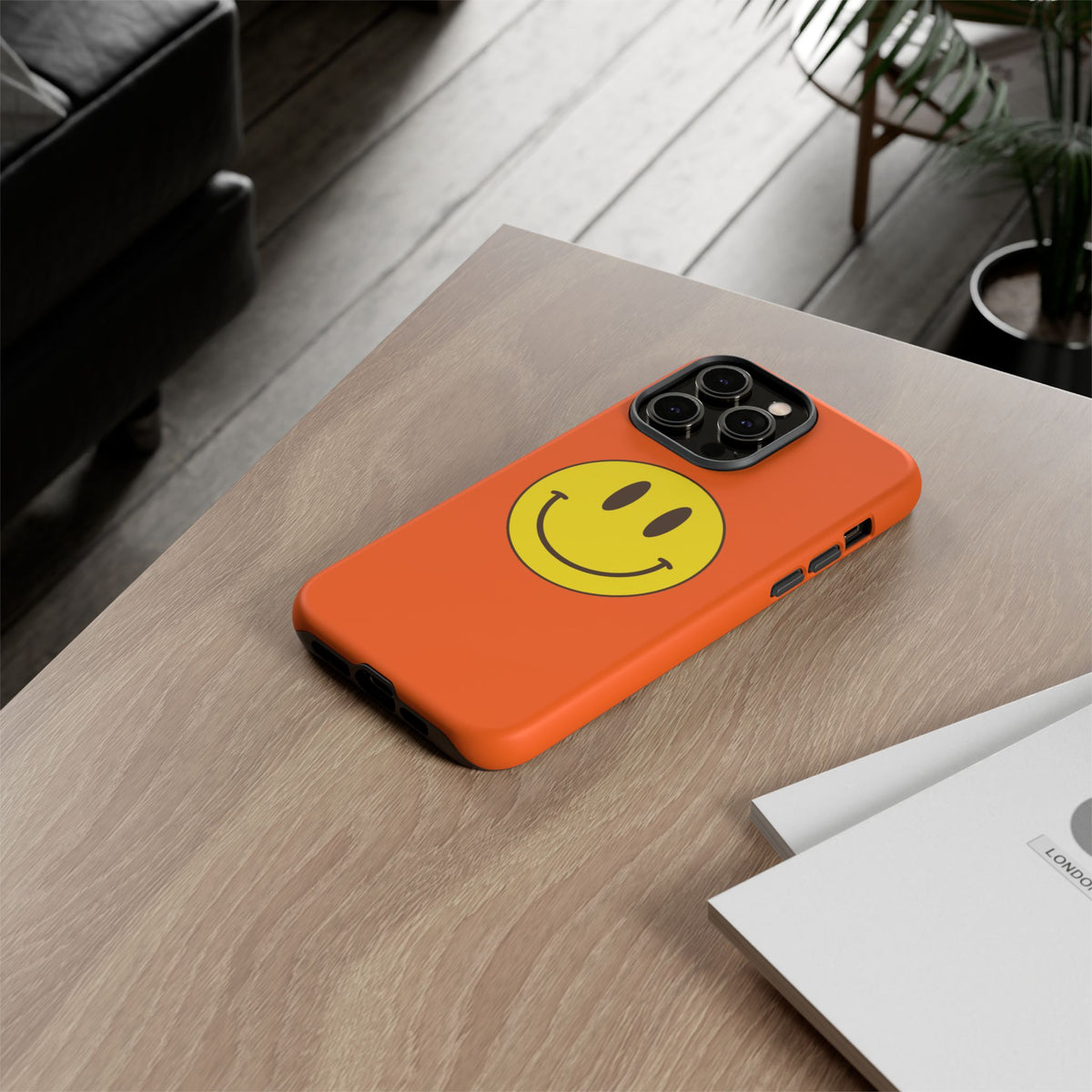 Classic Acid House Smiley Tough Mobile Phone Case - Orange