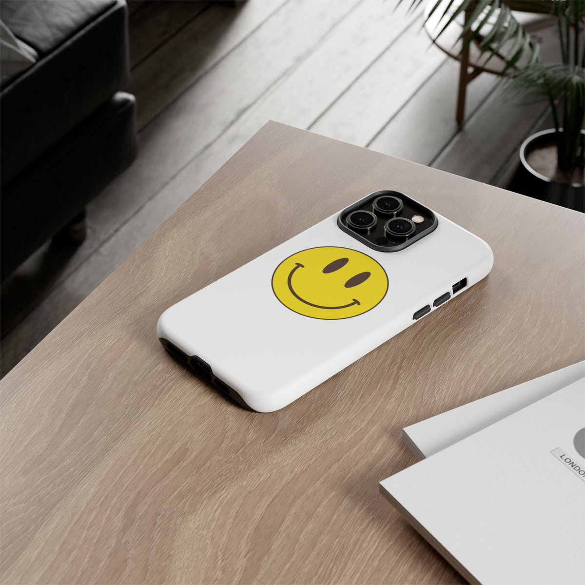 Classic Acid House Smiley Tough Mobile Phone Case - White