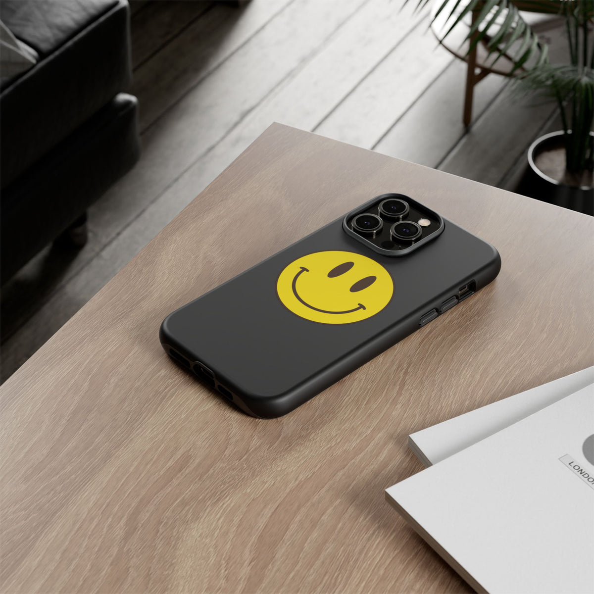 Classic Acid House Smiley Tough Mobile Phone Case - Matte Black