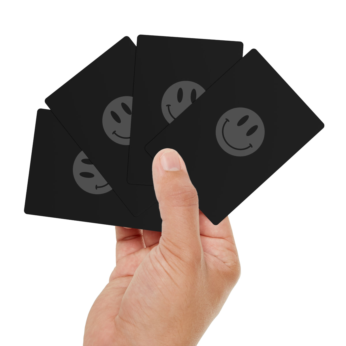 Classic Smiley Poker Cards - Black