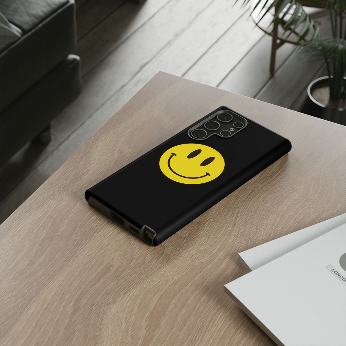 Classic Acid House Smiley Tough Mobile Phone Case - Matte Black